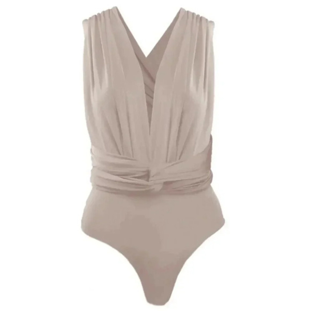 Boohoo Women's Blush Criss Cross Bodysuit Size M wear it 100 different ways